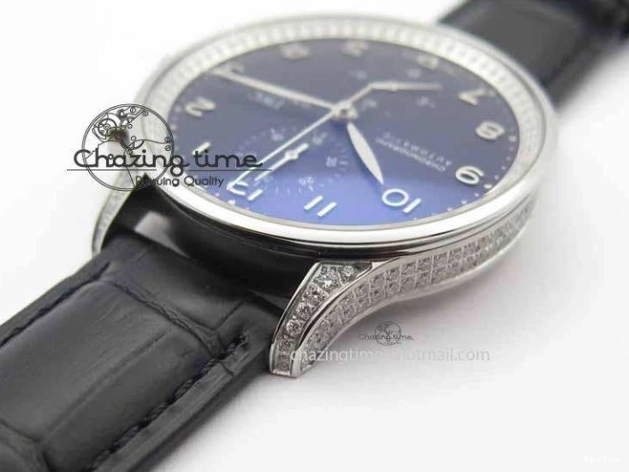 MIROTIME 0415 Portuguese IW3714 Diam ZF V2 1:1 Best Edition Black Dial On Black Leather Strap A79350 (Slim Movement) Lightweight 7245